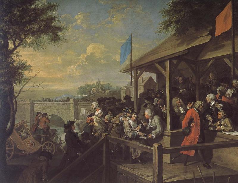William Hogarth Presiding Election Series oil painting image
